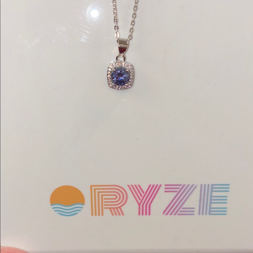 Silver and Blue Pendant Necklace